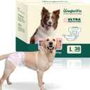 Dog Diapers for Female Dogs: Leakproof, Adjustable, Soft, and Breathable Disposable Diapers for Female Doggie  Perfect for Incontinence, Training, and Travel  36 Pack Size L