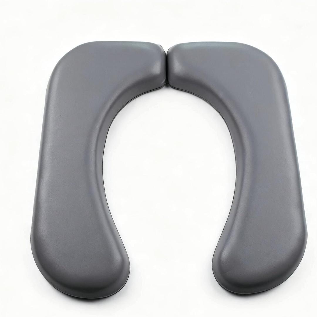 Universal Waterproof Leather Toilet Seat Cushion, Raised Padded Design, Soft Comfort Chair Accessory with Mounting Hardware, 18"L x 14.5"W