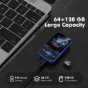 64GB MP3 Player with Clip Bluetooth 5.3 Portable Music Player for Kids with FM Radio, Pedometer, Voice Recorder, Shuffle and Repeat, Weighs Only 28g for Sport and Running, TF Card Up to 128G(Blue)