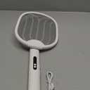 Electric Fly Swatter Foldable Bug Zapper Racket with 4000V 1800mAh Rechargeable Battery 5-Layer Safety Mesh Dual Modes with Mosquito Light Suitable for Indoor or Outdoor Use (White) (X01)