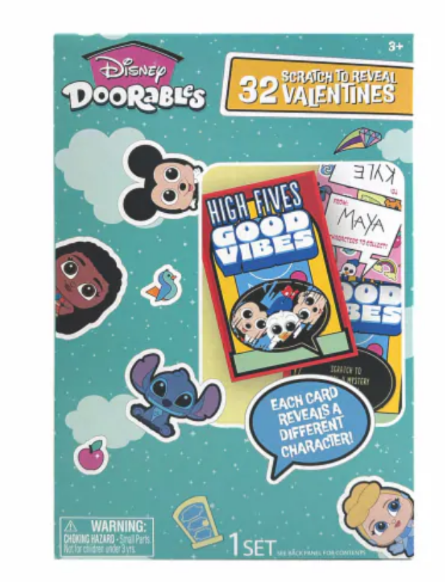 Disney Doorables Scratch to Reveal Valentine Card, 2 Pack