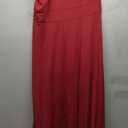 Ekaliy Women's Plus Size One Shoulder Dress Sexy High Low Irregular Hem Flowy Party Cocktail Maxi Dress (Burgundy), XL