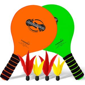 Funsparks Paddle Ball Jazzminton Game - All-Season Indoor/Outdoor Racquet Game for Active Play
