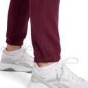 Reebok Women's Cinch-Bottom Sweatpant, Standard Fit, Midweight Cotton-Poly Fabric (Large, Black Cherry - Internal Drawstring)