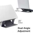 MOFT Laptop Stand for Desk, Adhesive MacBook Computer Stand with 2 Adjustable Viewing Angles, Foldable and Portable Laptop Riser Compatible with 11"-16" Laptops, Black(Adhesive Version)
