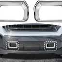 For Sierra Front Bumper Trailer Hook Trim Cover for GMC Sierra 2014-2015 Chrome Exterior Accessories 2pcs