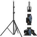 Heavy Duty Light Stand 118"/10ft/300 cm: LEORFI Photography Light Stands Tripod - Aluminum Spring Loaded Lighting Stand - with 1/4" Screw for Studio - Live Streaming Ring Light Softbox Reflectors (9.84ft-32mm)