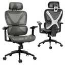 GABRYLLY Ergonomic Office Chair Big and Tall Mesh Chair with Lumbar,  FH-BGY1411-BK-LS
