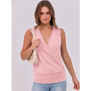 ANRABESS Womens V Neck Tank Tops Wrap Banded Hem Shirts Sleeveless Ruched Going Out Blouse 2026 Summer Fashion Clothing Violet XX-Large