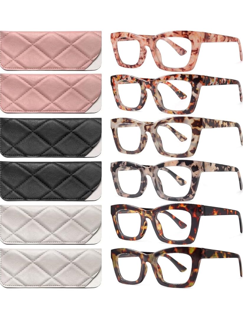 CCVOO Stylish Reading Glasses for Women, Eyeglasses, Blue Light Readers for Women, Computer Eye Glasses, Cheaters,+1.5