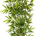 Warmplants Artificial Bamboo Tree, 6ft Tall Fake Bamboo Plant with White Planter, Faux Trees with 5 Trunks and Lifelike Leaves for Indoor Outdoor Home Office Decor