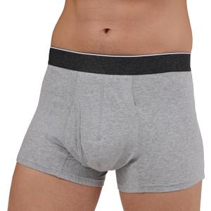 AIRCUTE Men Urine Incontinence Underwear Fly Front Opening Absorbent Leak Proof Boxer Briefs for Leakage Dribbles (Small, Gray)