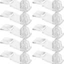 Angoily 25Pcs Long Board Support Partition Transparent Plastic Shelf Holders for Cabinet Shelves Adjustable Shelf Clips for Furniture Storage