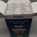 360 Set 4 oz Jello Shot Cups with Lids, Sturdy & Food Safe Disposable Plastic Portion Condiment Dipping Sauce Cups, Small Containers for Salad Dressing