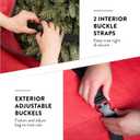ZOBER 600D Oxford Fabric Rolling Christmas Tree Storage Bag - Fits 7.5 Ft Artificial Trees - Waterproof Christmas Tree Bag For Storage Box For Xmas, Durable Handles and Wheels - Card Slot - Red