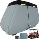 Ultra Thick 900D+600D Golf Cart Cover 2/4/6 Passenger 100% Waterproof Universal Fit for Yamaha, Club Car, EZGO with Large Storage & Toss Bag for All Weather Protection