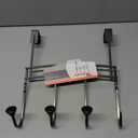 Home Decorators Collection Adjustable Over- The -Door 16 in. Matte Black Hook Rack with 4 Hooks