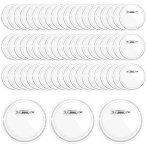 60Pcs 3 Inch Acrylic Button Pins, Blank Custom Pin Maker Bulk Photo Buttons Make Your Own for Crafts DIY Buttons Badges