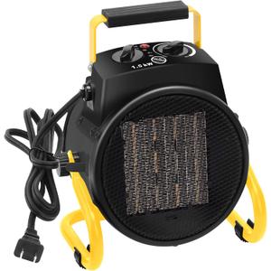 Outdoor Heaters for Patio, 1500W Electric Garage Heater with Overheat Protection, 3S Fast Heating, 3 Modes, Portable Space Heater for Patio, Garage, Greenhouse, Indoor, Black