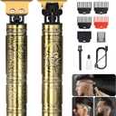 YOGINGO Professional Hair Trimmer for Men, Cordless Rechargeable Beard Trimmer Hair Clippers for Men, Metal Body Cutting Grooming Kit, Beard Shaver Barbershop, Bronze