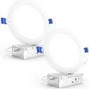 Sunco Recessed Lighting 6 Inch LED, Canless Ceiling Lights Slim with Junction Box, 850 LM, 14W (100W Equivalent), 5000K Daylight, Dimmable, Wafer Thin, 50000 Lifetime Hours ETL 2 Pack.