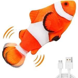Electric Moving Fish Interactive Plush Toys (Multicolored)