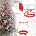 RINOLY 12 PCS Candy Cane Christmas Decorations,8 in Large Double Sided Peppermint Christmas Decorations Tree Ornaments,Plastic Candy Cane Ornaments for Tree Topper Home Vase Xmas Decor