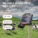 S1000 1 Joule Solar Fence Charger, 40 Miles Solar Electric Fence Charger for Livestock, Horses, Cattle Sheep, Portable and Super Tough