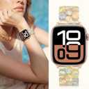 V-MORO Resin Band Compatible with Apple Watch 42mm/41mm/40mm/38mm Women Fashion Dressy Strap Bracelet lightweight Wristband for iWatch Bands Series 11 10 9 8 7 6 5 4 3 2 1 SE(Aurora Citrine)