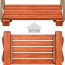 SELEWARE Wooden Swing Seat with Adjustable Rope | Heavy Duty Flat Tree Swing for Adults & Kids, Indoor/Outdoor Playground Swing Set (17.5 x 10.6 Inch)