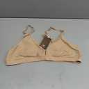INLYRIC Women's Cosnufy Sheer Triangle Bralettes - Unlined Mesh Sexy Comfortable No Padding Bras No Underwire (Large, Beige)