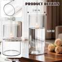 12pcs Clear Glass Cylinder Flower Vases for Centerpieces, 6 Inch Clear Flower Vases for Wedding Decorations and Indoor Home Decor, Hurricane Candle Holder Wedding Vintage Decorations