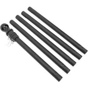 Mikikit 6ft Stainless Steel Flag Pole with Anti-Winding Design, Easy Disassembly and Storage, Black Outdoor Flagpole for Roof and Wall Mount, Sturdy Heavy Duty Flag Pole for Yard