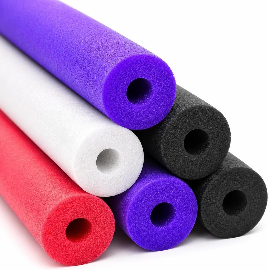 Chochkees Pool Noodles 52" x 2.5" Inch Swimming Hollow Core Foam Tube, Floating Thick Noodles for Floating, Pool Accessories, 6-Pack