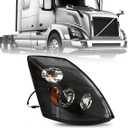 Black Reflective Led Headlight Fit For 2015-2017 Volvo VNL Semi Truck,Replacement Headlights Set - Passenger Side(2015-2017 VNL BLACK REFLECTIVE, Right)