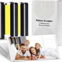 Compatible for M100/M200 4x6" Photo Printer 80 Sheets Photo Paper & 2 Ink Cartridges Refill,80 Sheets 4"X 6" Photo Paper Glossy and Two Ribbons for DHP512/DHP513 Printer