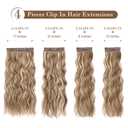 REECHO Hair Extensions, 4PCS Clip in Hair Extensions HE001 Natural Soft Synthetic Hairpieces for Women (20 Inch-200 Gram (Pack of 4), Dark Blonde with Light Blonde Highlights)