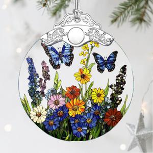 2 x Butterfly Ornament, Stained Glass Christmas Decorations, Christmas Ornaments for Tree, Holiday Ornament, Butterfly Gifts, Holiday Party Gifts, Gift Ideas & Xmas Gift