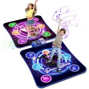 Dance Mat Toys for 3-12 Year Old Girls Boys, Dance Mat for Kids with Light Up 12-Buttons & 5 Game Modes, 2 Player Electronic Dance Pad Toys, Birthday Xmas Gifts for 3 4 5 6 7 8 9 10+ Year Old Kids