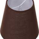 Totority Handmade Fabric Lamp Shade Clip-on Coffee Bulb Lamp Cover for Table Floor Wall and Pendant Lights Soft Linen Material for Home and Hotel Decor