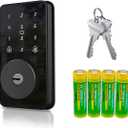 Keyless Entry Door Lock with Keypad, Biquole Smart Deadbolt Lock for Front Door with 2 Keys, Electronic Keypad Deadbolt, Auto-Locking | One-time Codes | Easy Installation | IP53 Waterproof (Matte Black)