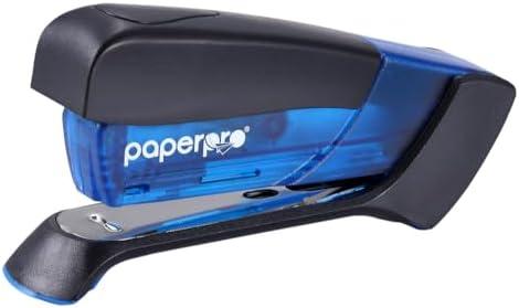 PaperPro Compact Classic Desktop Stapler, 15 Sheet Capacity, No Effort, One Finger, 80% Easier Stapling, Blue 3 Pack