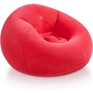 Realspring Inflatable Bean Bag Chairs for Adult Blow up Chairs Lazy Sofa Folding Portable Inflatable Chair for Movie Outdoor Room Bedroom Reading Camping(Red)