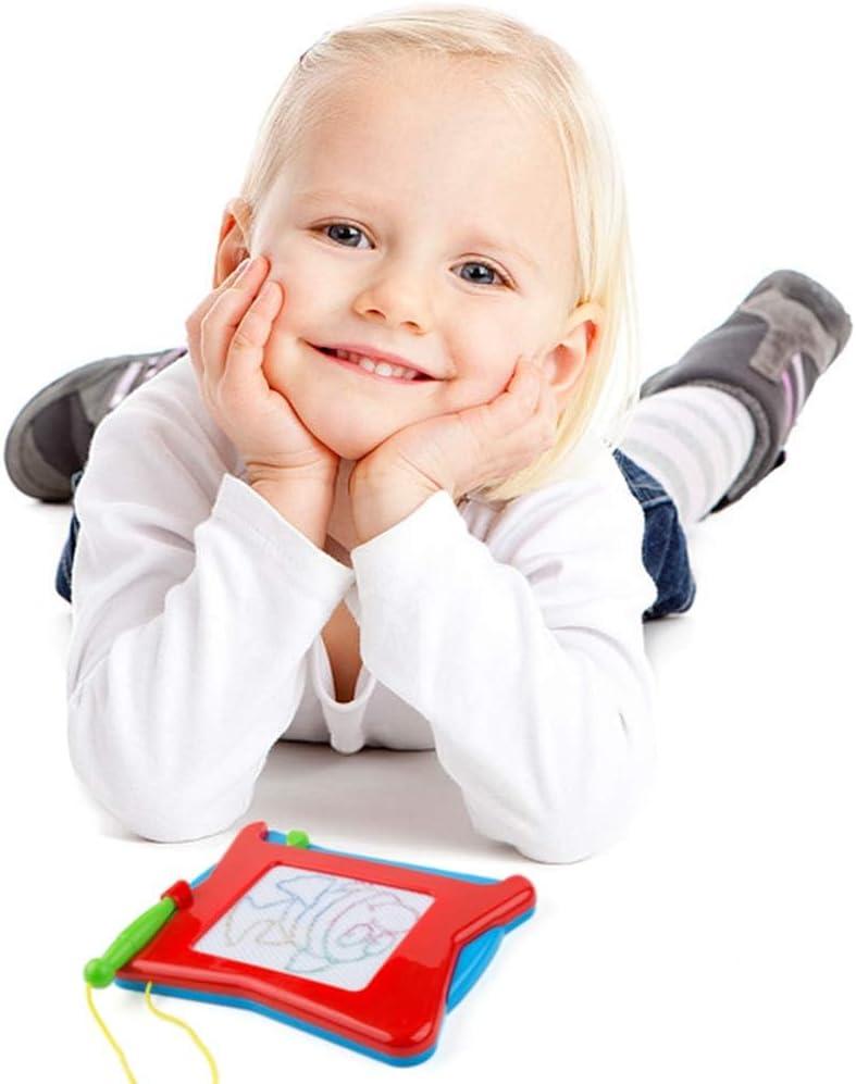 Jasnkkont Mini Magnetic Drawing Board, Travel Size Erasable Doodle Magna Board Toy, Small Writing Painting Sketching Pad, Educational Learning and Classroom Prizes for Toddler Boy Girl Kids Child, Red