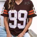 Oversized Tshirts for Men Women Graphic Tees Y2k Tops Jersey Shirts V Neck Short Sleeve Summer Fashion Clothes (Brown, M)