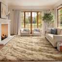 9x12 Ft Extra Large Shag Rugs for Living Room, Ultra Soft Fluffy Furry Area Rugs for Bedroom Indoor Floor, Aesthetic Carpet for Kids Home Decor (Khaki)