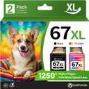 EaseFusion 67XL Ink Cartridges Black/Color Combo Pack Replacement for HP Ink 67 for 67XL HP Printer Ink Compatible with DeskJet 2855e 2755e 2700 4255e 4155e 4100 Envy 6000 6055e 6455e Printer