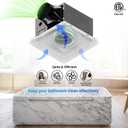 Bathroom Exhaust Fan with Humidity Sensor: 100CFM Ventilation Fan for Bathroom and Home, Auto-Adjusts for Moisture Control, Ultra-Quiet 1.2 Sones, Dimmable & Wet Rated, ETL Certified, 100 CFM with Grille & Humidity Sensor