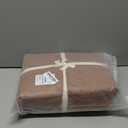 JIYUAN 100% Washed Cotton Sheet Set 4 Pieces King,1 Fitted Sheet,1 Flat Sheet and 2 Pillowcases,Comfy and Breathable Linen Like Bedding Set,Burnt Orange