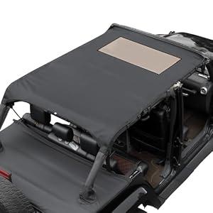 JOYTUTUS Waterproof Sun Shade Top for Wrangler JK 4-Door (2007-2018) – All-Weather Protection, UV Block, Rainproof & Noise Reducing Soft Top Cover